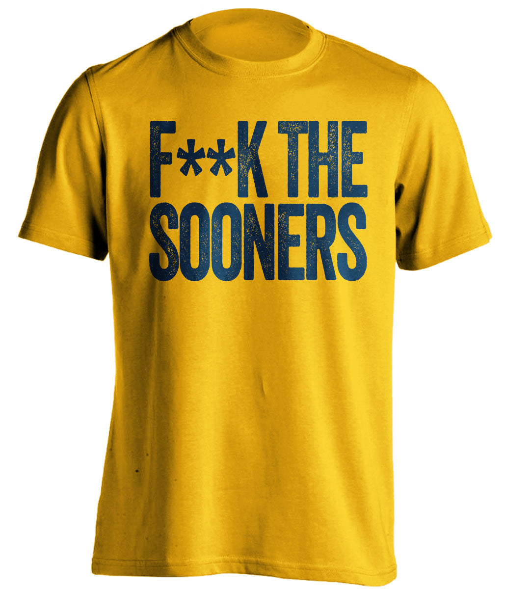 fuck the sooners wvu mountaineers fan censored gold shirt