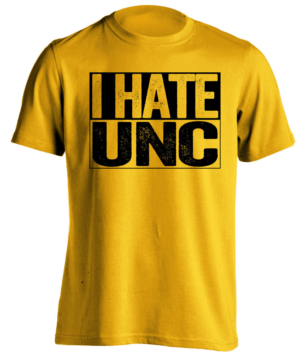 i hate unc gold and black tshirt