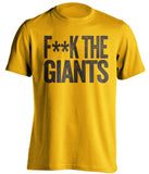 fuck the giants san diego padres gold tshirt censored