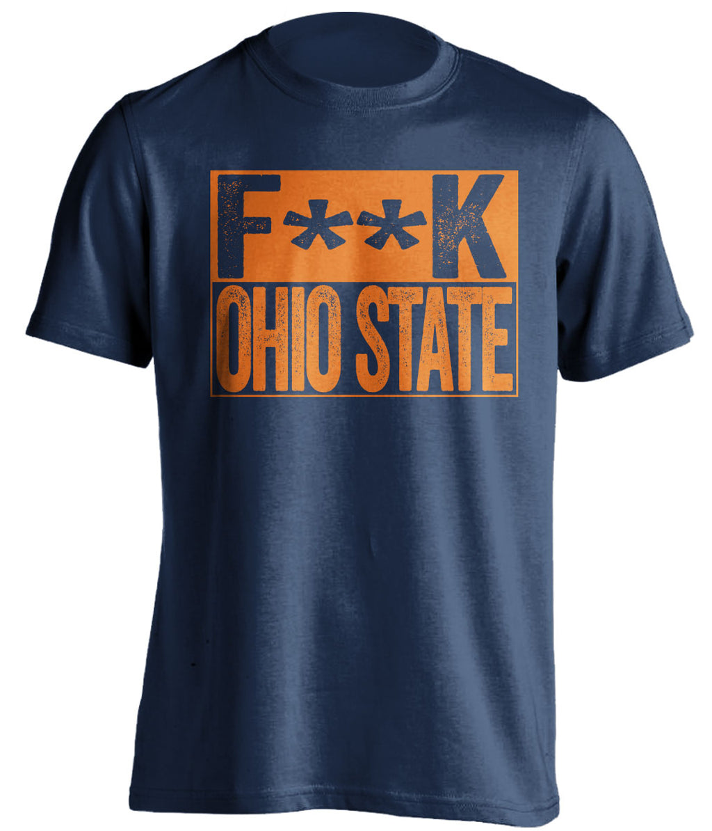 fuck ohio state illinois illini blue shirt censored