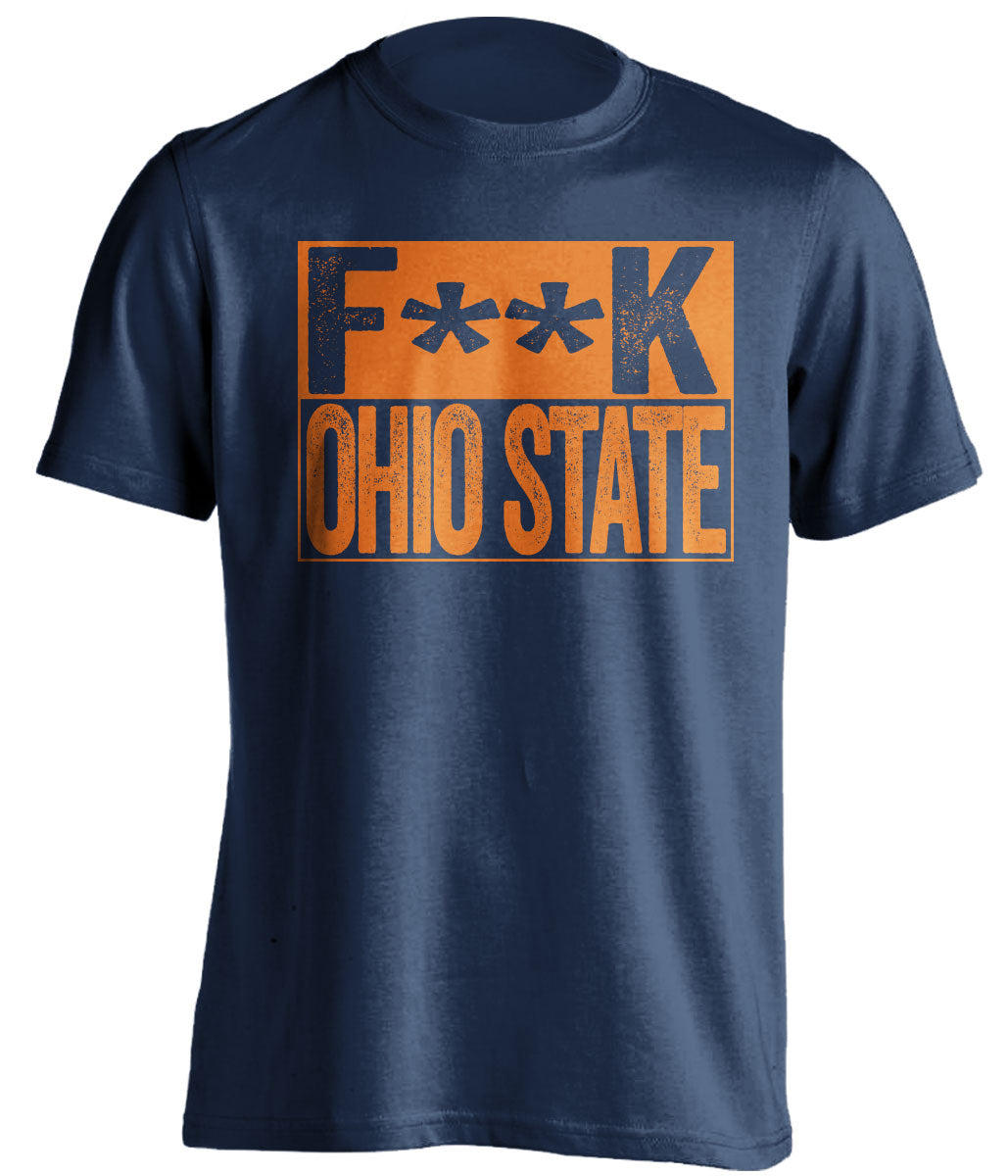 fuck ohio state illinois illini blue shirt censored