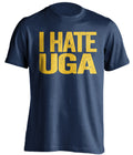 i hate uga navy tshirt gatech fans