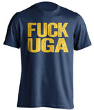 fuck uga bulldogs navy and gold tshirt uncensored