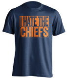 i hate the chiefs denver broncos navy tshirt