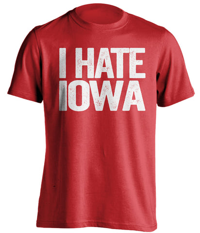 i hate iowa red tshirt nebraska huskers fan