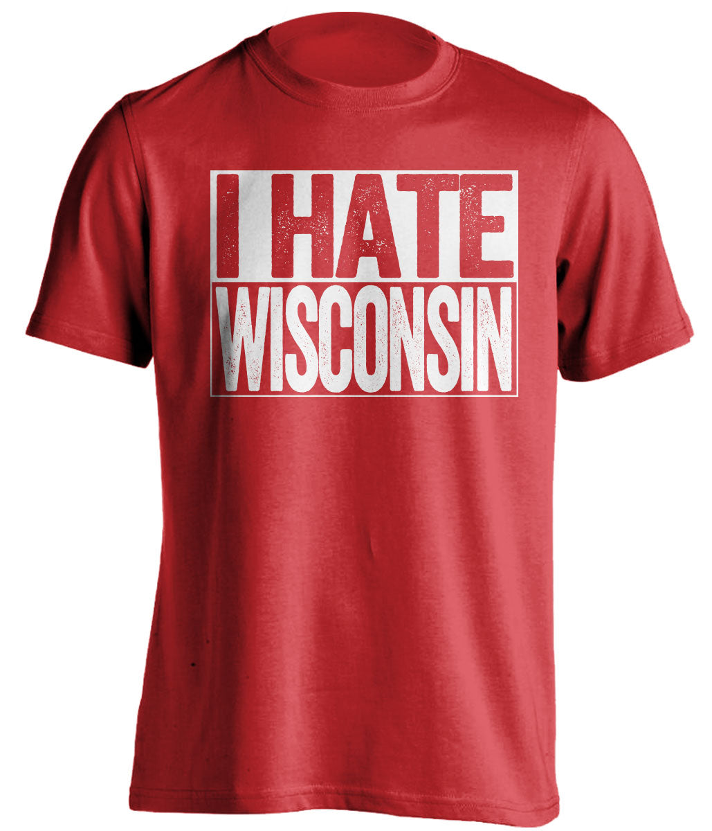 i hate wisconsin nebraska cornhuskers fan red tshirt