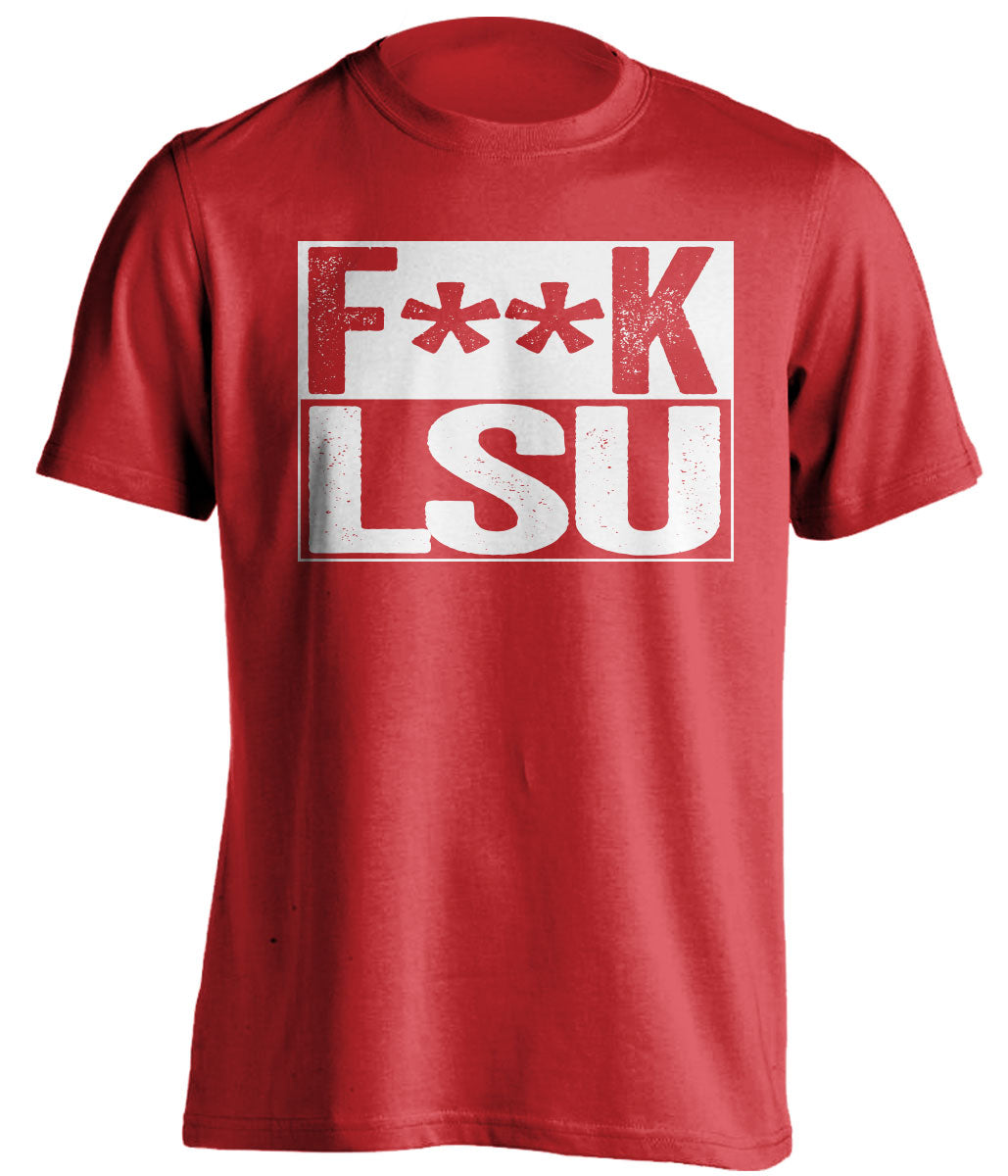 fuck lsu censored red shirt for ragin cajun fans