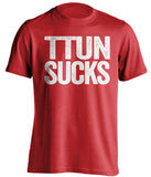 TTUN sucks ohio state buckeys red tshirt