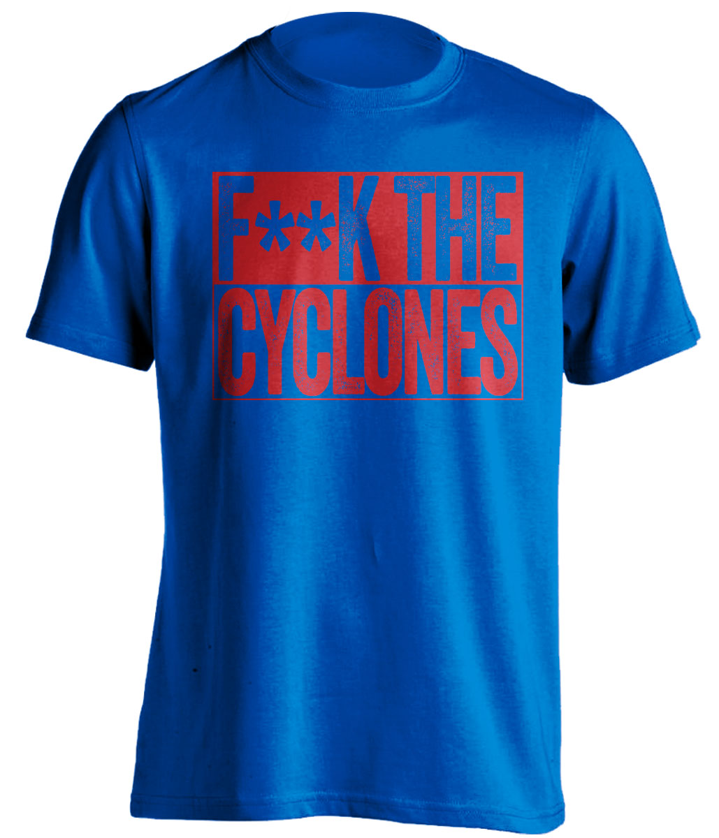 fuck the cyclones censored blue shirt for jayhawk fans