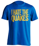 i hate the quakes lag football fan shirt