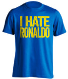 i hate ronaldo blue tshirt for leeds united lufc fans