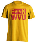fuck wvu censored gold shirt for maryland terps fans