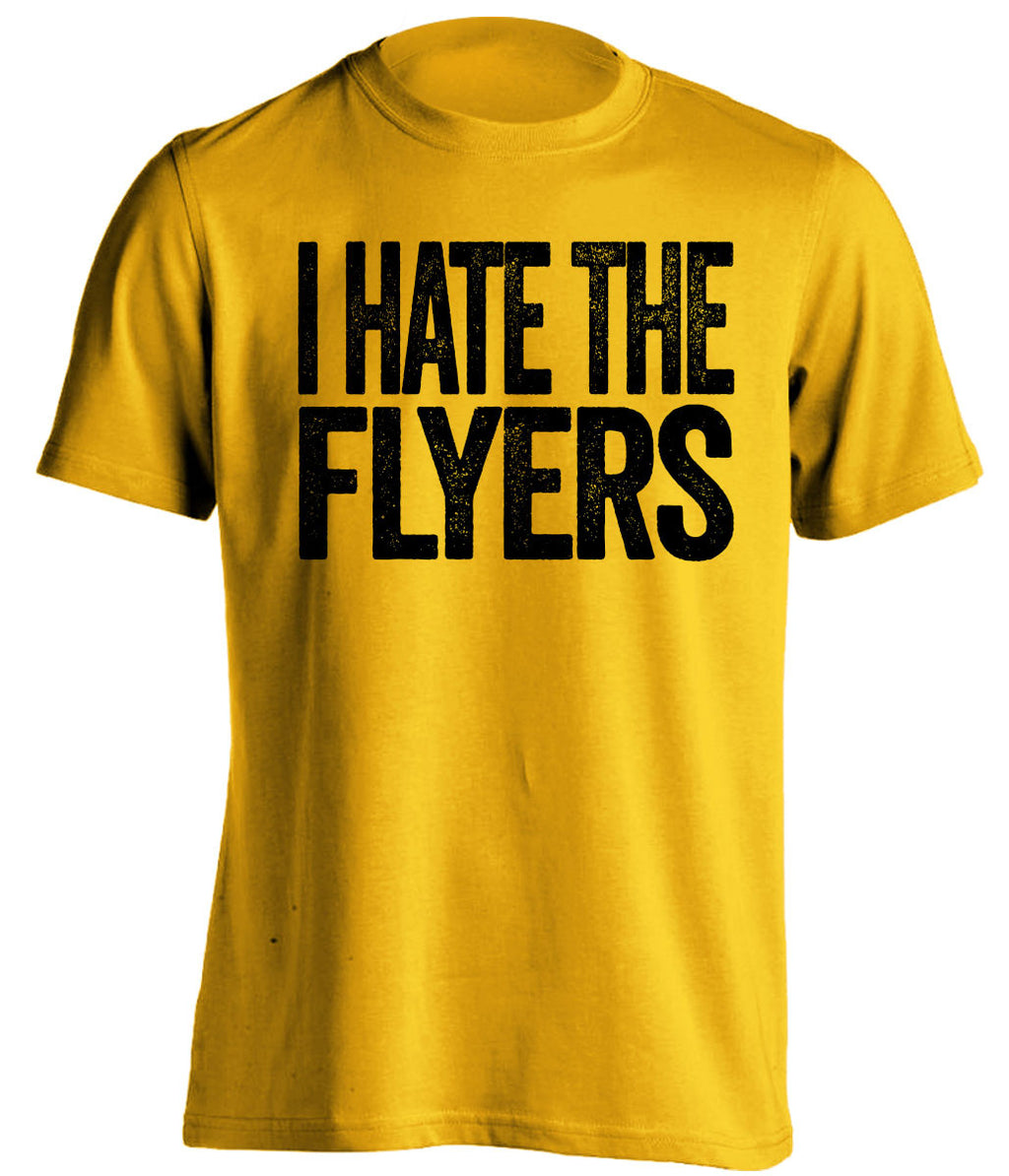 I Hate The Flyers Pittsburgh Penguins gold Shirt