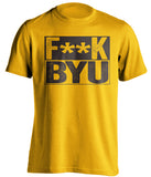 F**K BYU Wyoming Cowboys gold TShirt