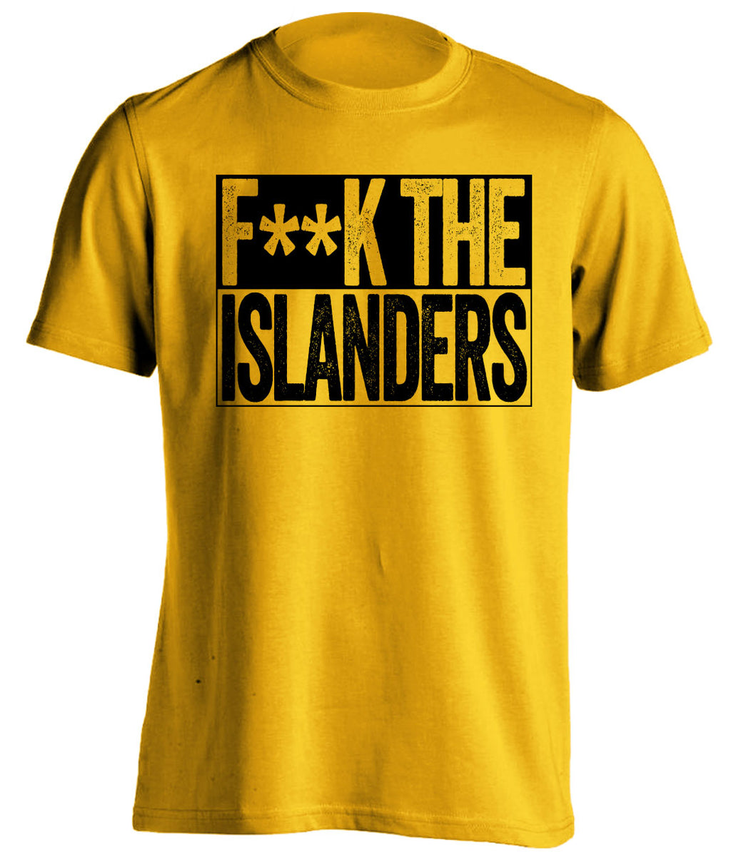 fuck the islanders penguins fan censored gold shirt