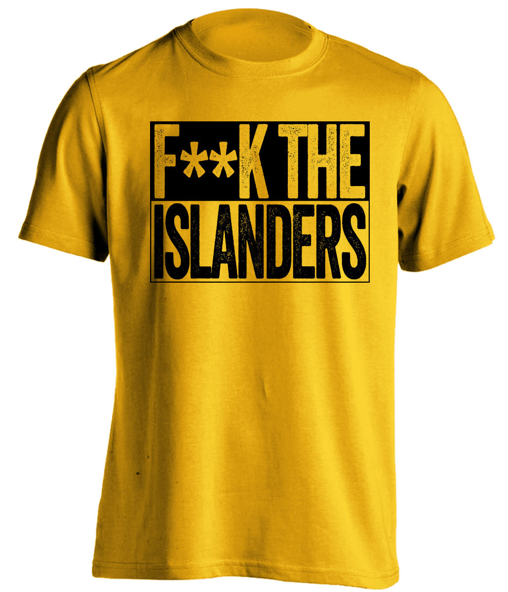 fuck the islanders penguins fan censored gold shirt