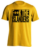 fuck the islanders penguins fan censored gold shirt