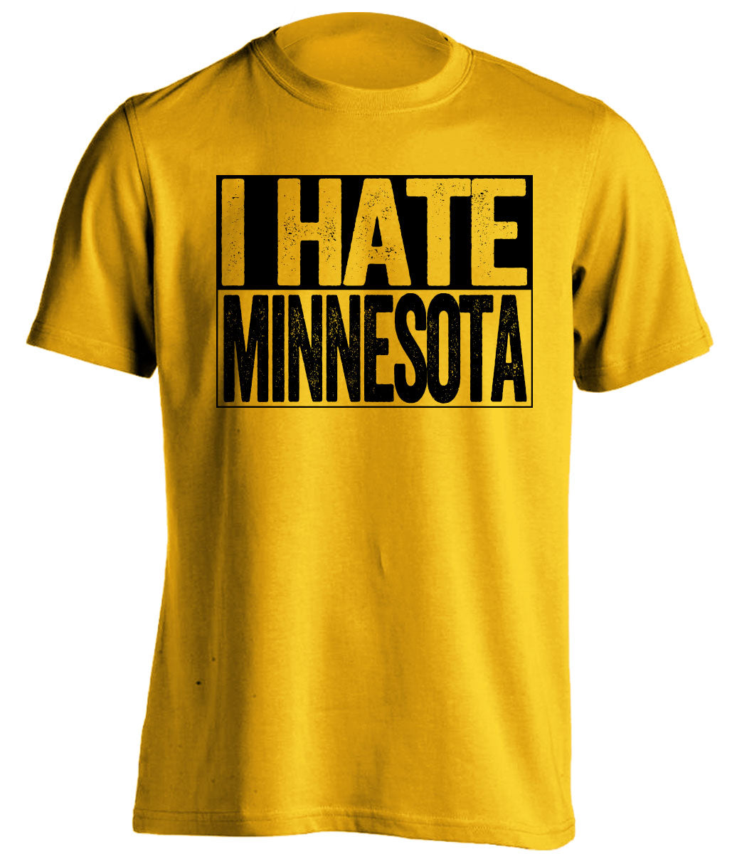 i hate minnesota iowa hawkeyes gold shirt