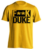 fuck duke gold and black tshirt censored