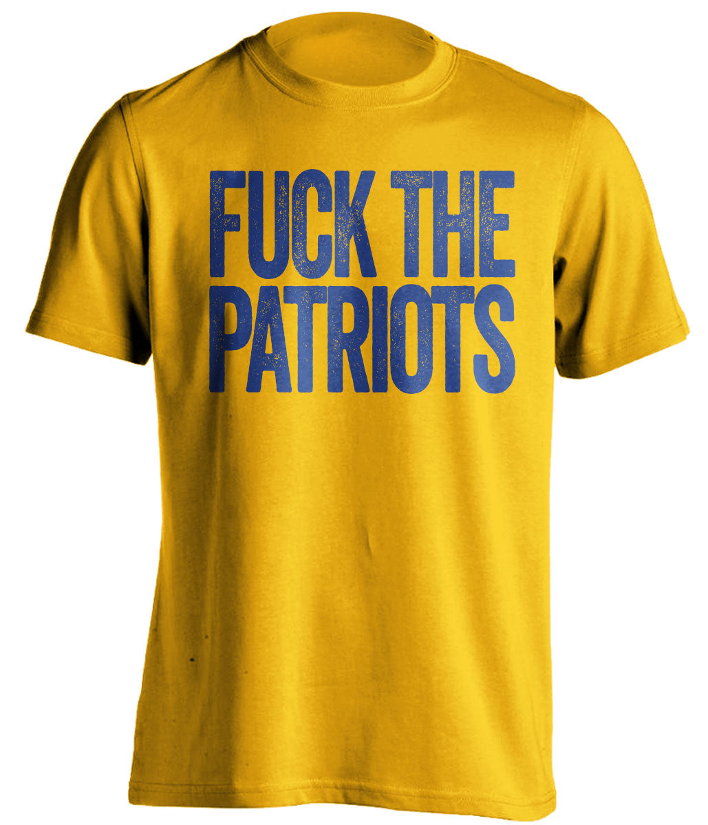 fuck the patriots la rams super bowl gold shirt blue uncensored 