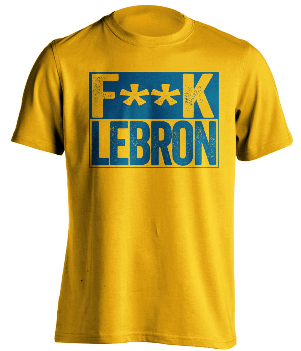 golden state warriors gold tshirt fuck lebron blue text censored