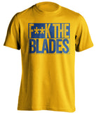 F**K THE BLADES Sheffield Wednesday FC gold TShirt