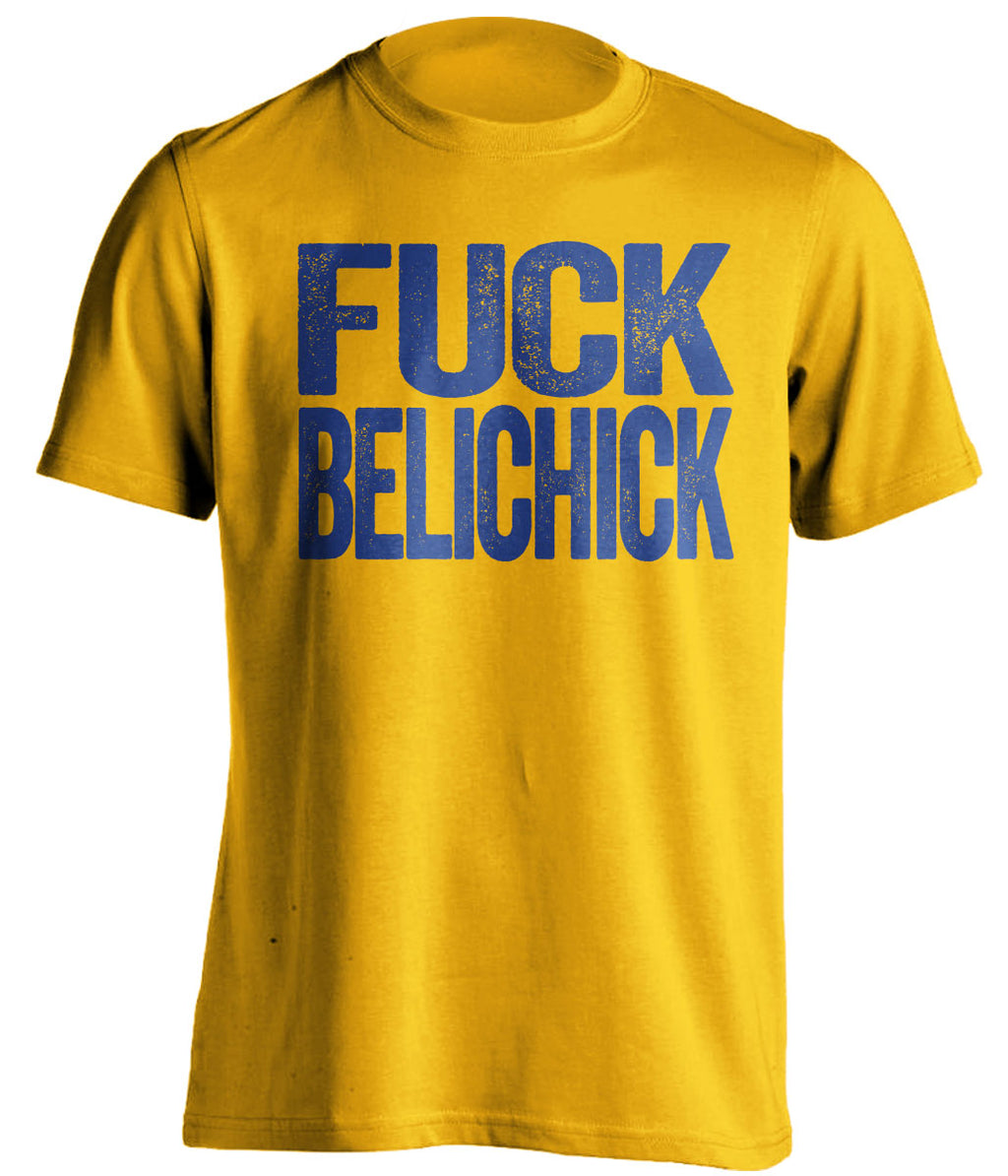 fuck belichick los angeles rams gold shirt uncensored