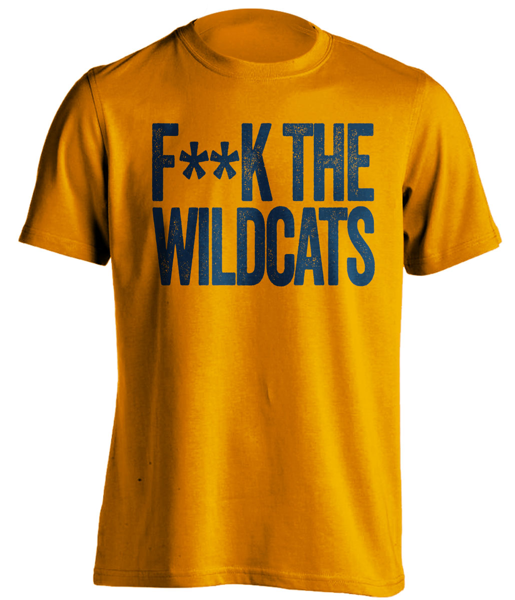 FUCK THE WILDCATS - Wildcats Haters Shirt - Navy and Tennessee Orange Version - Text Design - Beef Shirts