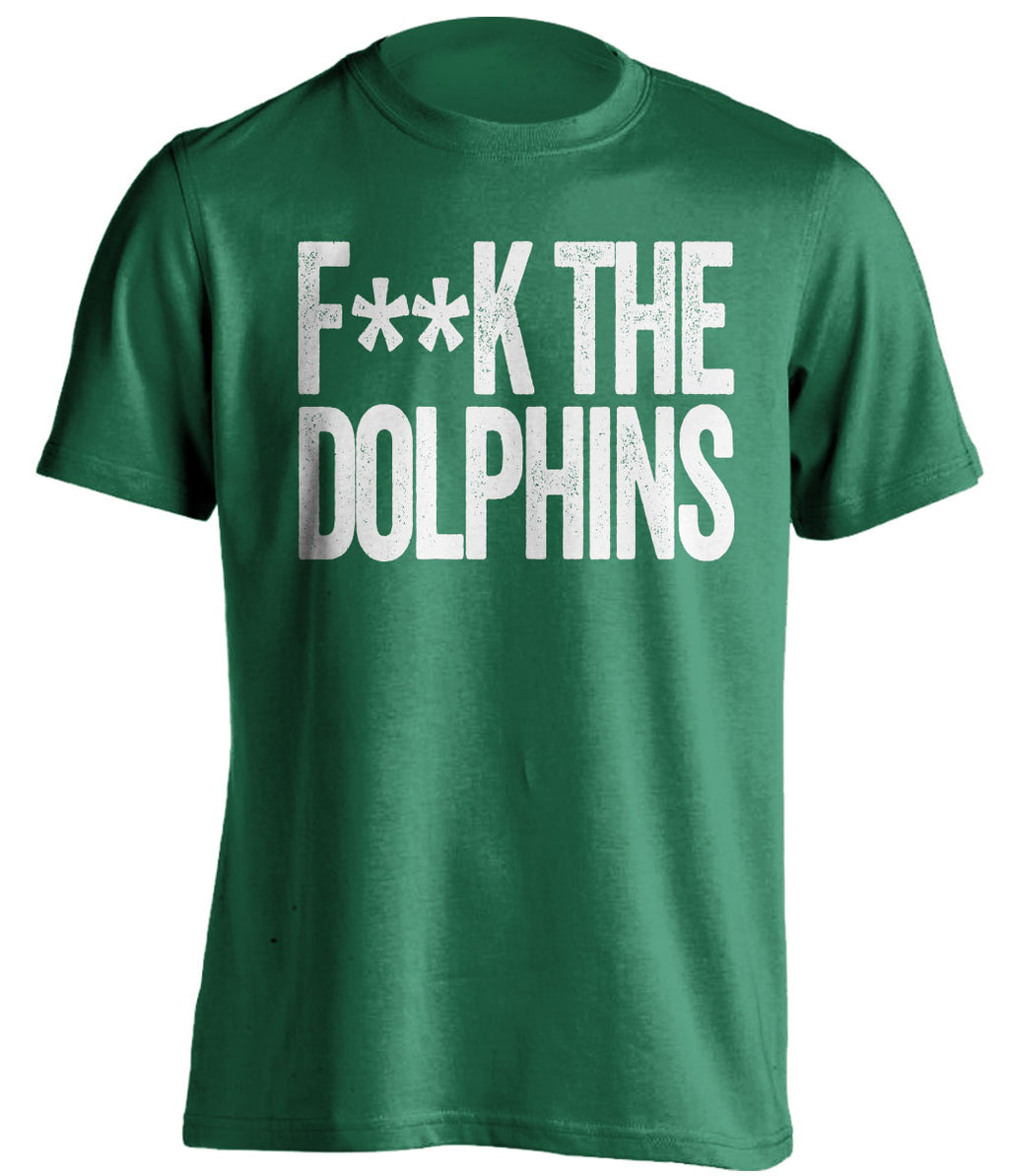 fuck the dolphins new york jets fan censored green shirt
