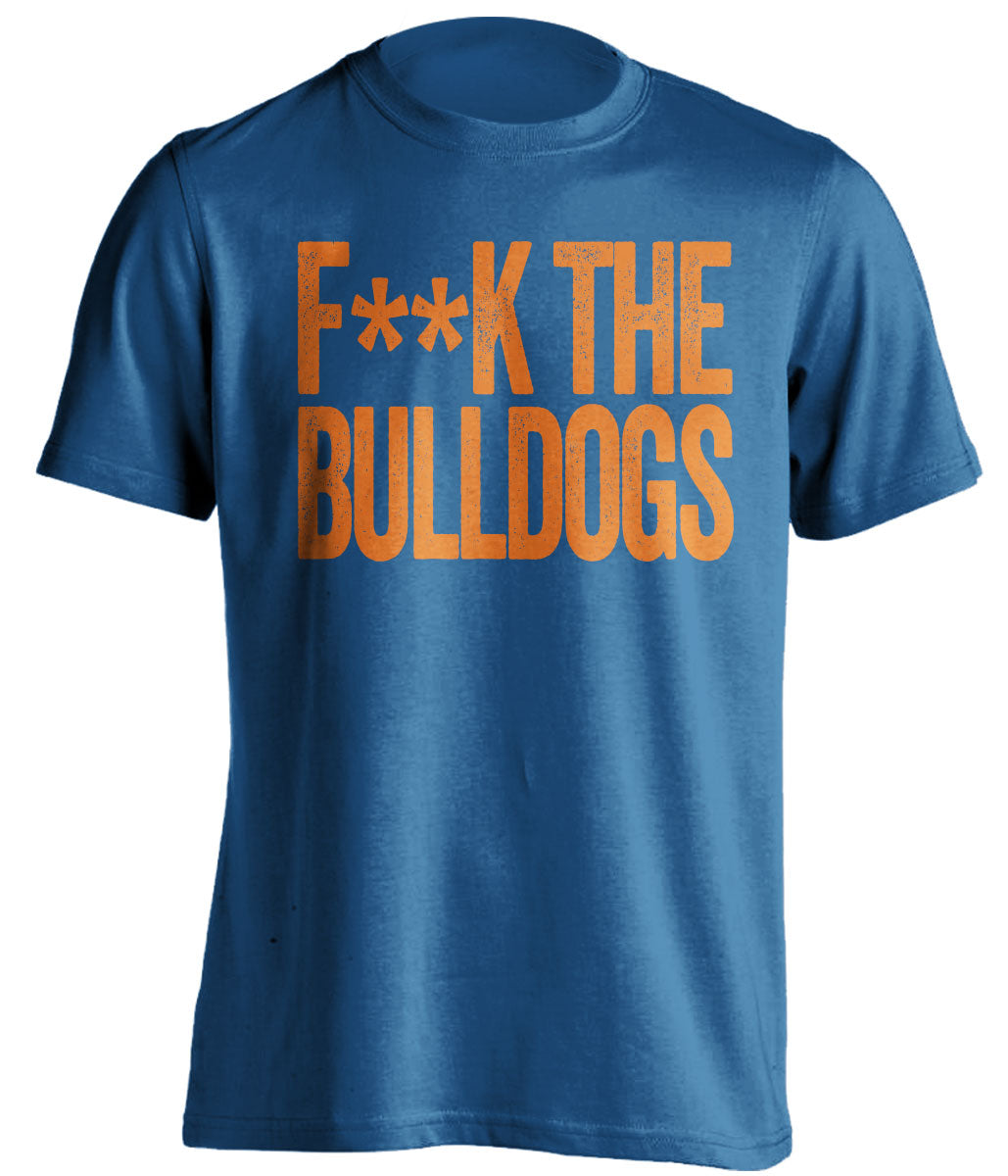 fuck the bulldogs florida gators censored blue tshirt