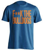 fuck the bulldogs florida gators censored blue tshirt