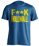 fuck millwall leeds fan blue shirt censored