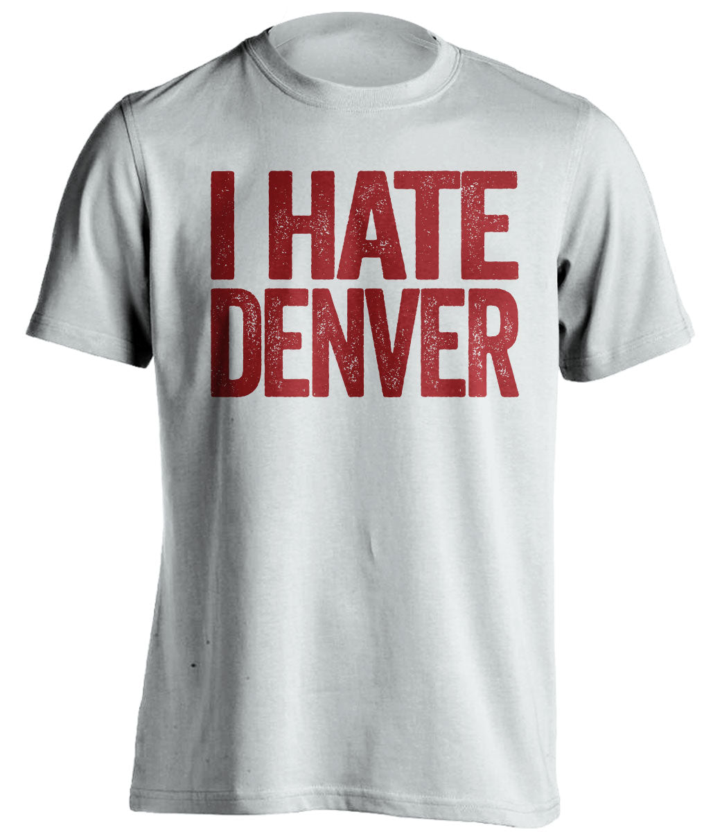 i hate denver DU minnesota duluth UMD bulldogs white tshirt