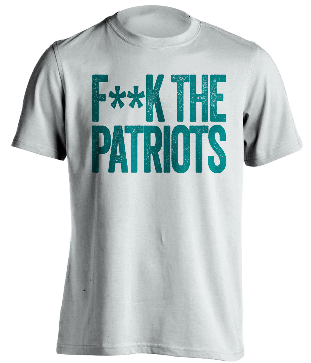 FUCK THE PATRIOTS - Patriots Haters Shirt - Teal and Old Gold Version - Text Design - Beef Shirts