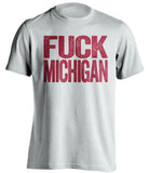 Fuck Michigan - Michigan Haters Shirt - Red and Sand - Text Design - Beef Shirts