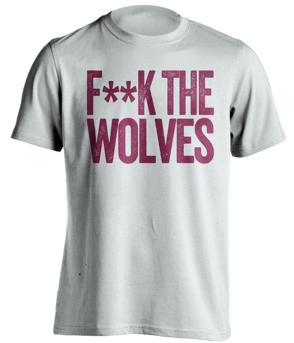 fuck the wolves white shirt aston villa fans censored