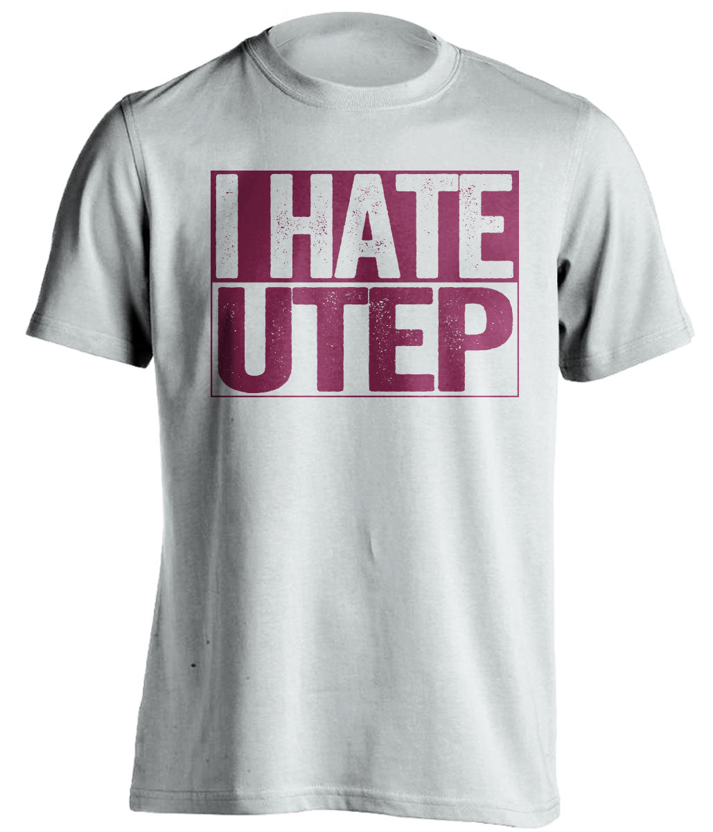 i hate utep white and red tshirt