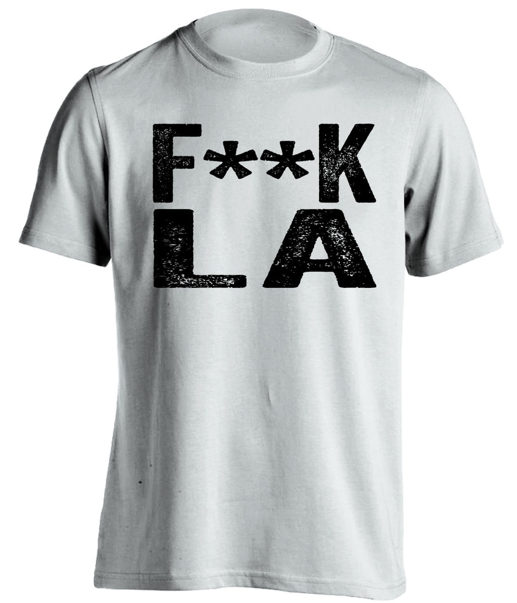 fuck la lakers rams chargers kings oakland raiders spurs fan white tshirt censored