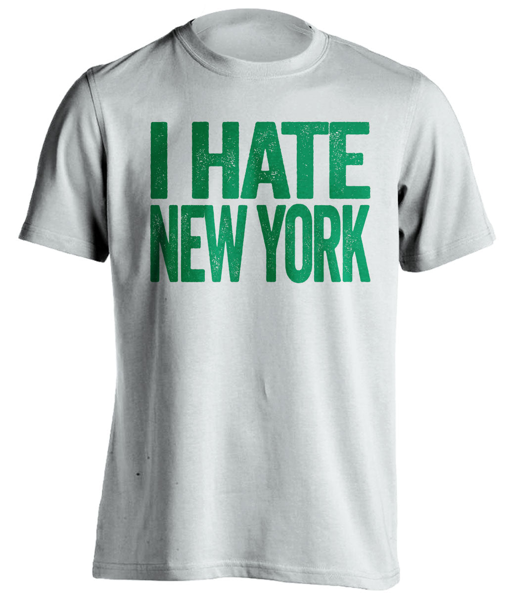 i hate new york boston celtics white tshirt