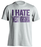 i hate west virginia tcu horned frogs white tshirt