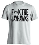 FUCK THE JAYHAWKS - Missouri Tigers Fan T-Shirt - Text Design - Beef Shirts