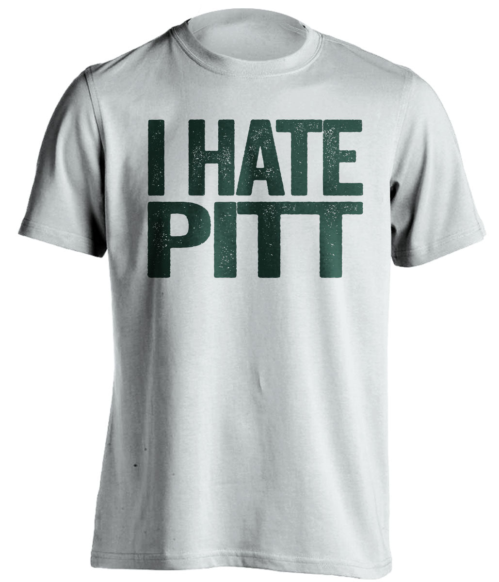 i hate pitt msu michigan state spartans white tshirt