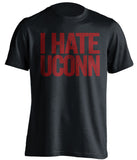 i hate uconn umass minutemen black tshirt
