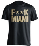 Fuck Miami - Miami Haters Shirt - Navy and Old Gold - Text Design - Beef Shirts