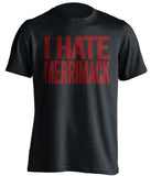 i hate merrimack umass minutemen black tshirt