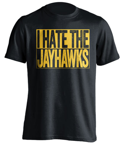 i hate the jayhawks mizzou tigers fan black tshirt