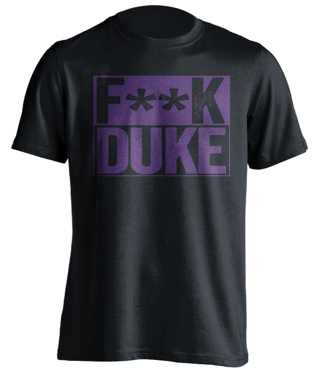 fuck duke black and purple tshirt censored
