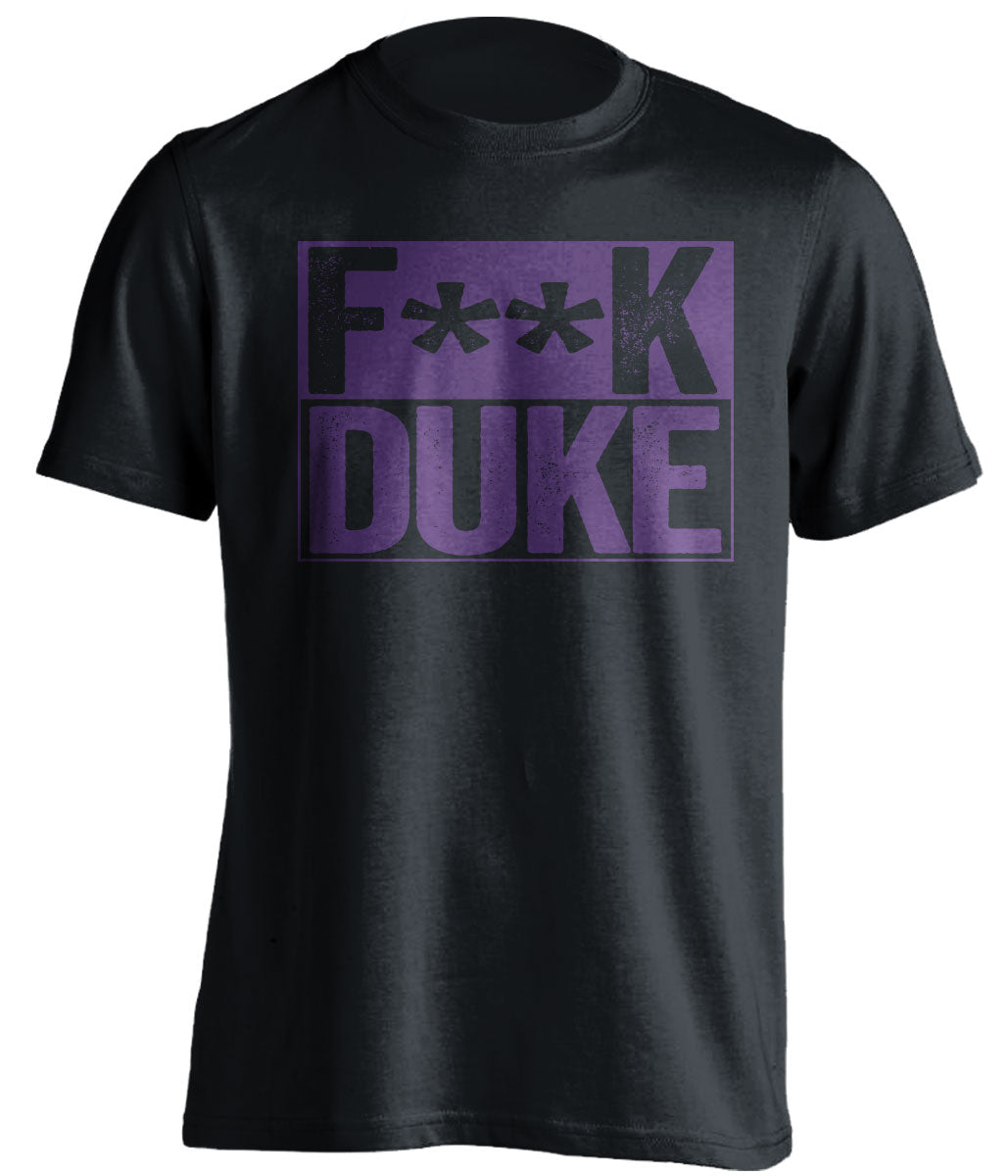 fuck duke black and purple tshirt censored