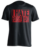 i hate georgia tech uga bulldogs fan black tshirt