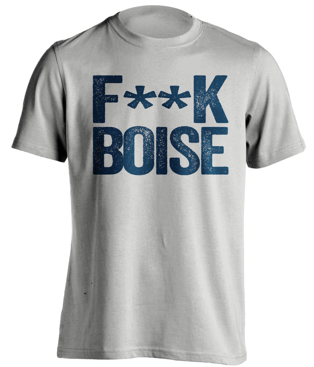 fuck boise state nevada wolfpack grey tshirt censored